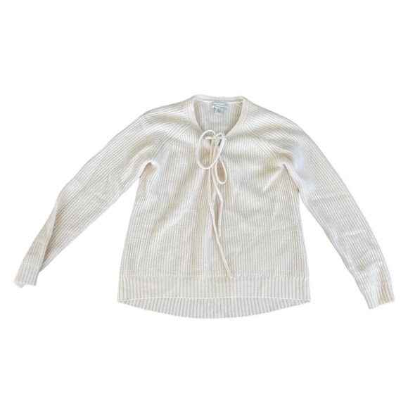 Oats Cashmere Cream Tie Front Sweater - Picture 1 of 3